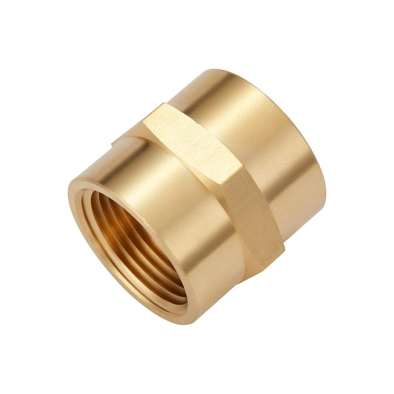 Litorange 2 Pack Metals Brass Pipe Fitting Connector Adapter Hex Coupling 3/4" NPT Female x 3/4 Inch NPT Female Air Hose Fittings - Image 2